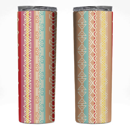 Nigerian Aso Oke African Ethnic Stripes Skinny Tumbler