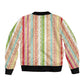 Nigerian Aso Oke African Ethnic Stripes Sleeve Zip Bomber Jacket