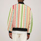 Nigerian Aso Oke African Ethnic Stripes Sleeve Zip Bomber Jacket