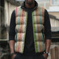 Nigerian Aso Oke African Ethnic Stripes Sleeveless Puffer Jacket