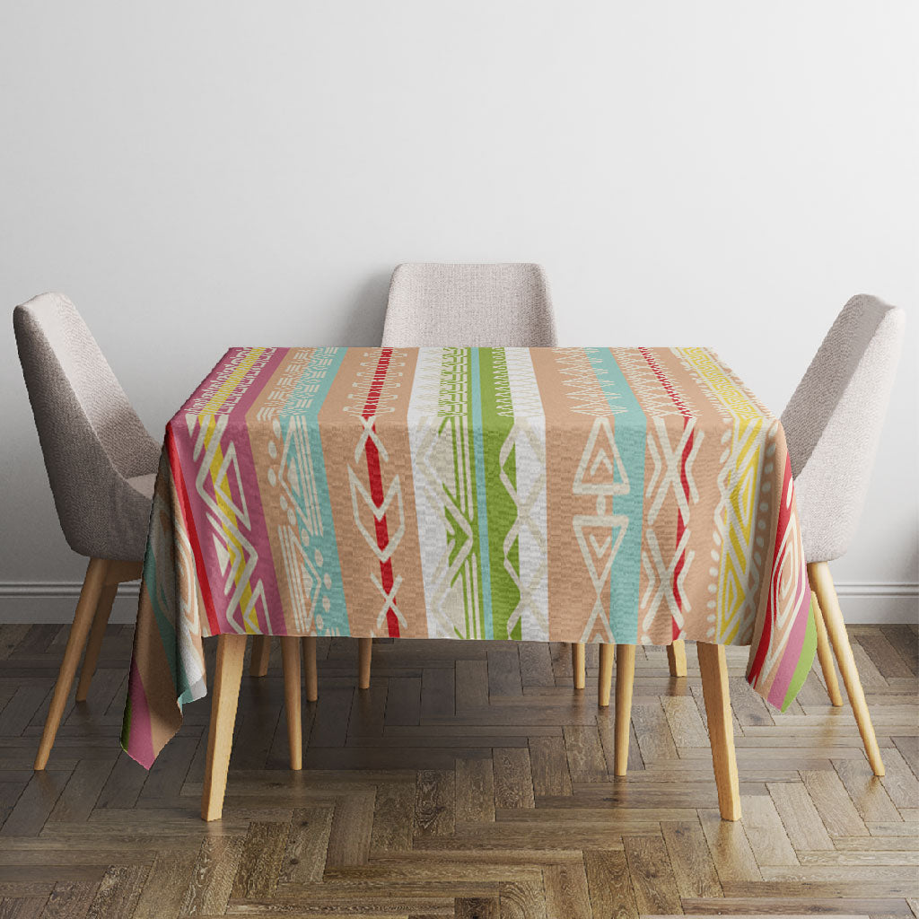 Nigerian Aso Oke African Ethnic Stripes Tablecloth