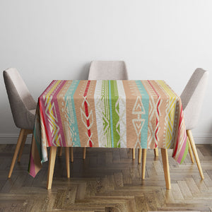 Nigerian Aso Oke African Ethnic Stripes Tablecloth