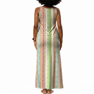 Nigerian Aso Oke African Ethnic Stripes Tank Maxi Dress
