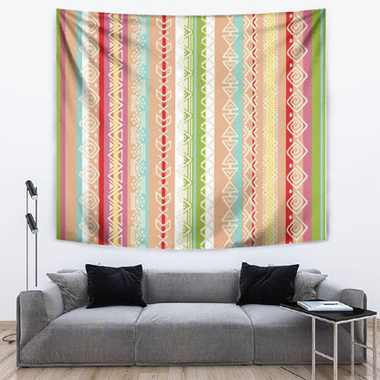 Nigerian Aso Oke African Ethnic Stripes Tapestry