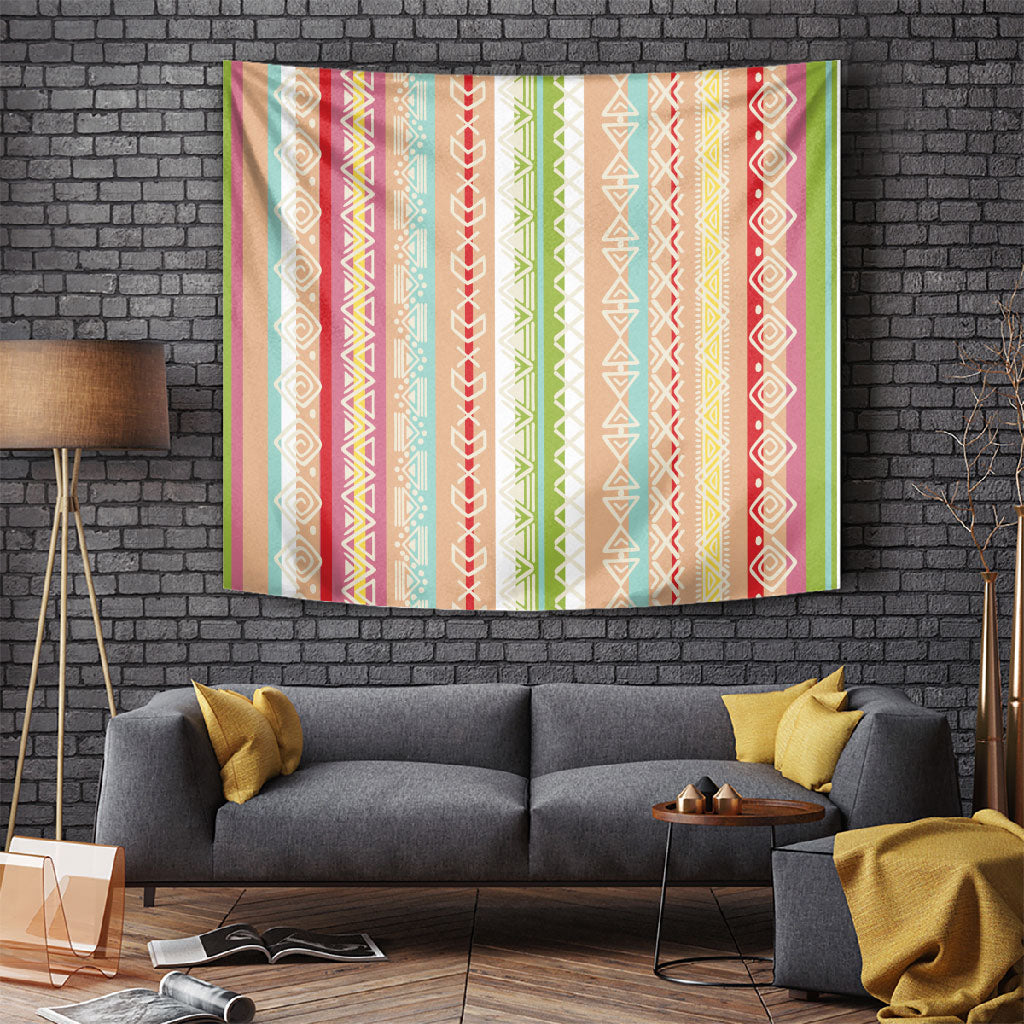 Nigerian Aso Oke African Ethnic Stripes Tapestry