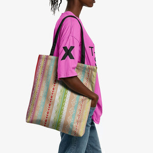 Nigerian Aso Oke African Ethnic Stripes Tote Bag