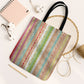 Nigerian Aso Oke African Ethnic Stripes Tote Bag