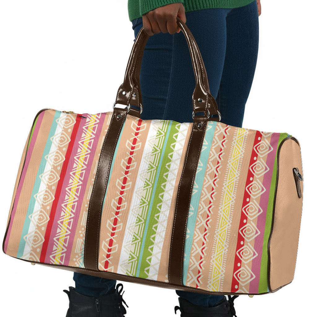 Nigerian Aso Oke African Ethnic Stripes Travel Bag