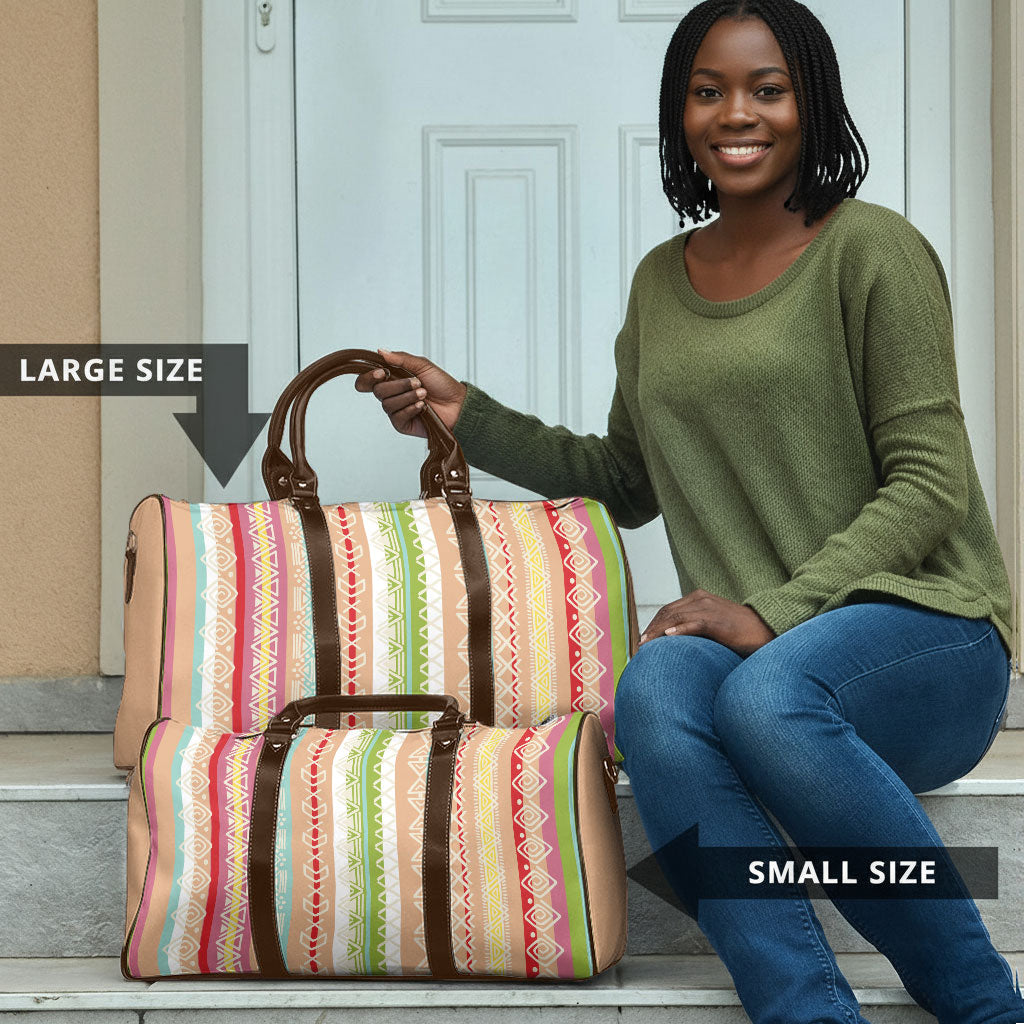 Nigerian Aso Oke African Ethnic Stripes Travel Bag