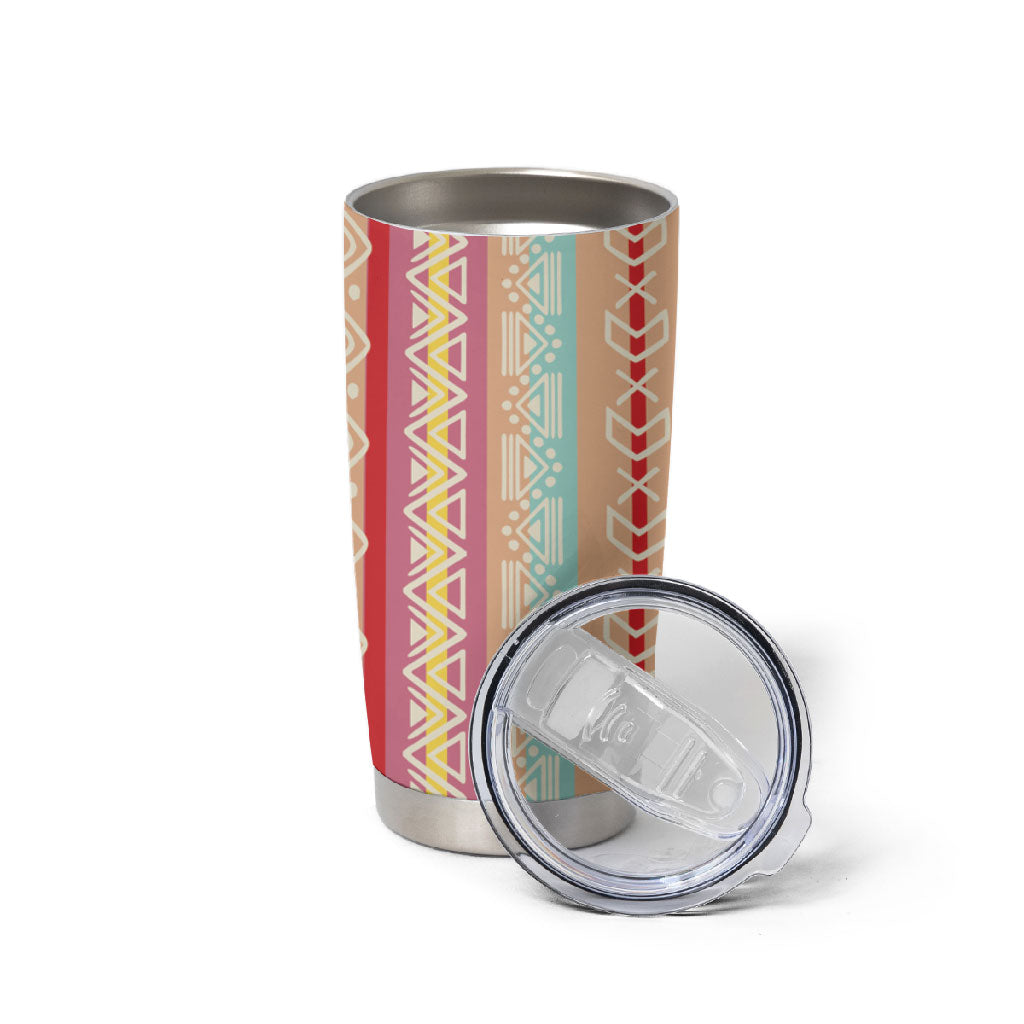 Nigerian Aso Oke African Ethnic Stripes Tumbler Cup