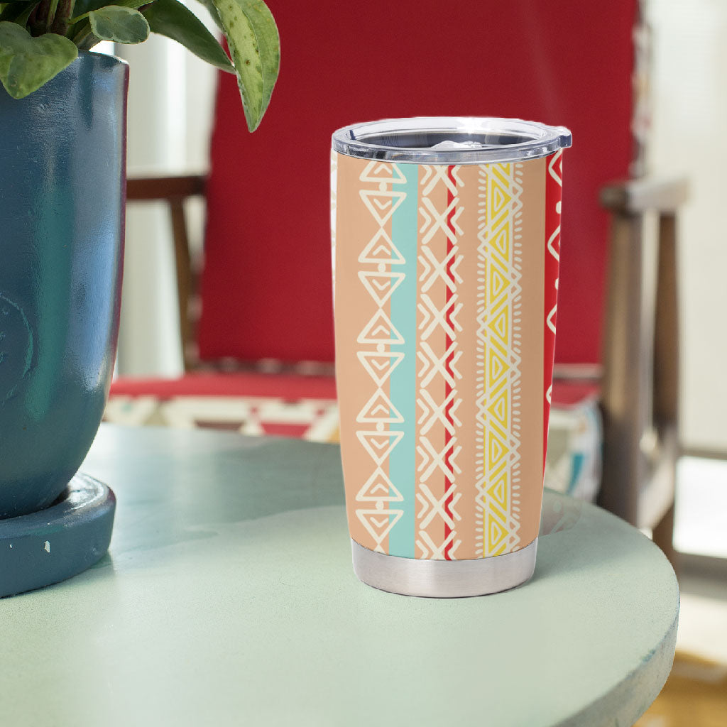 Nigerian Aso Oke African Ethnic Stripes Tumbler Cup