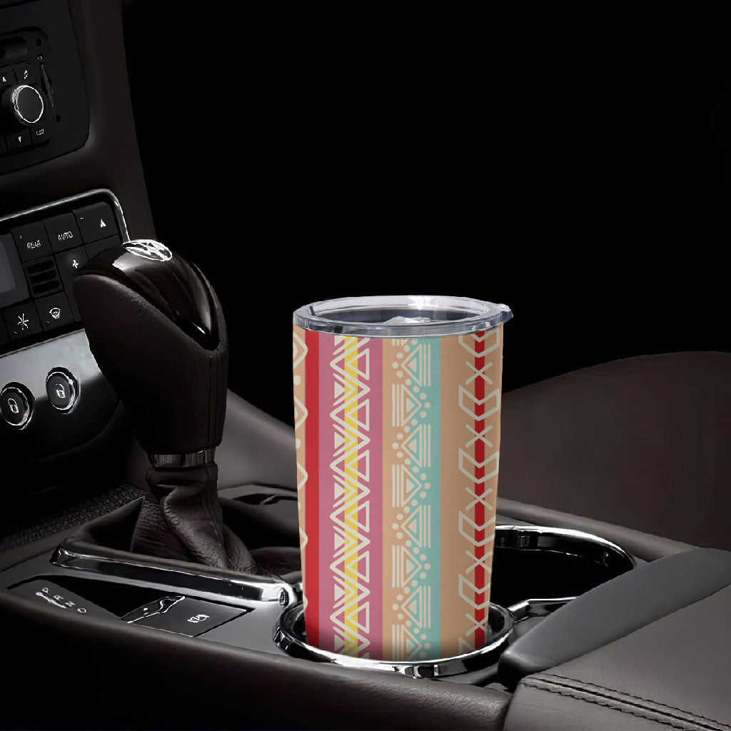 Nigerian Aso Oke African Ethnic Stripes Tumbler Cup
