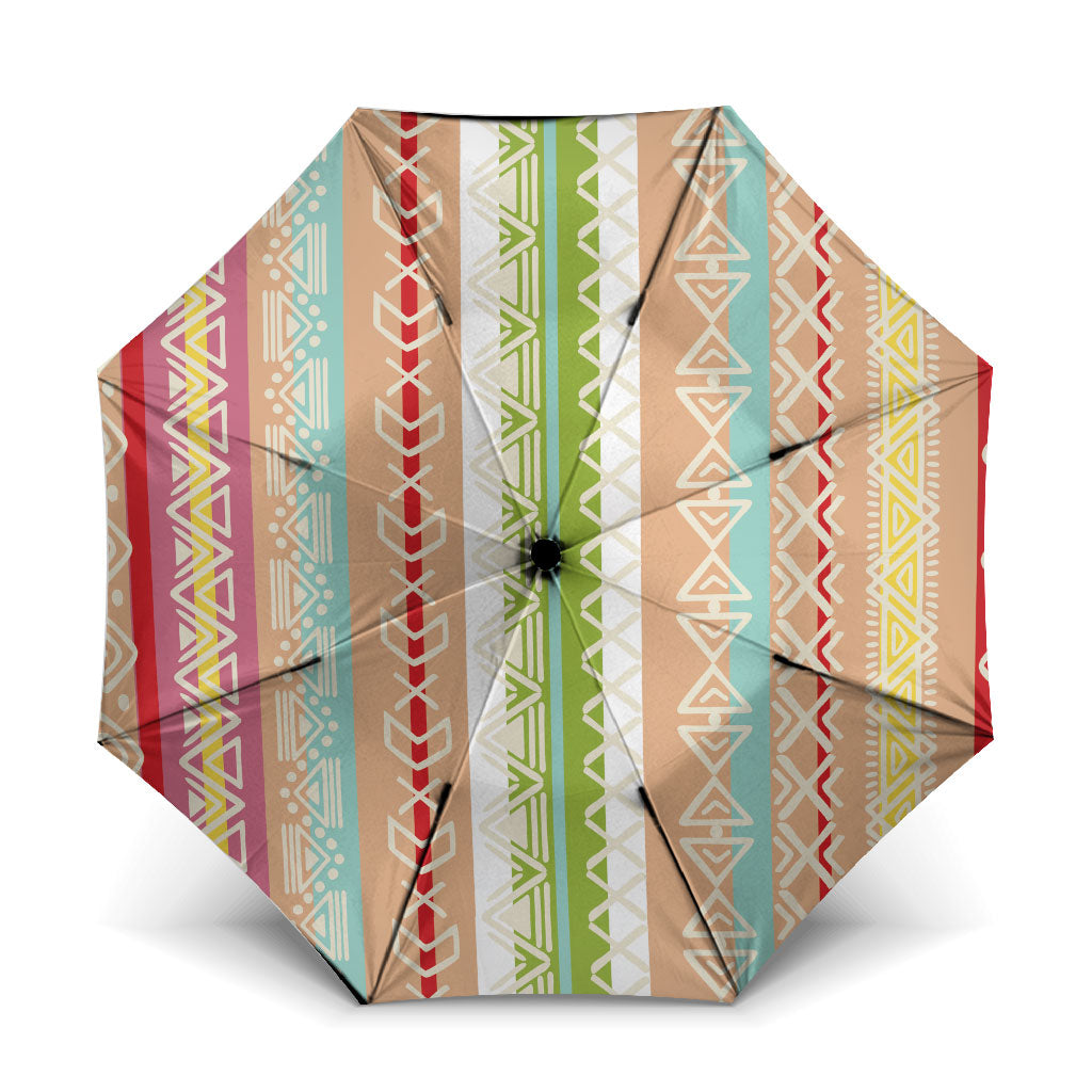 Nigerian Aso Oke African Ethnic Stripes Umbrella