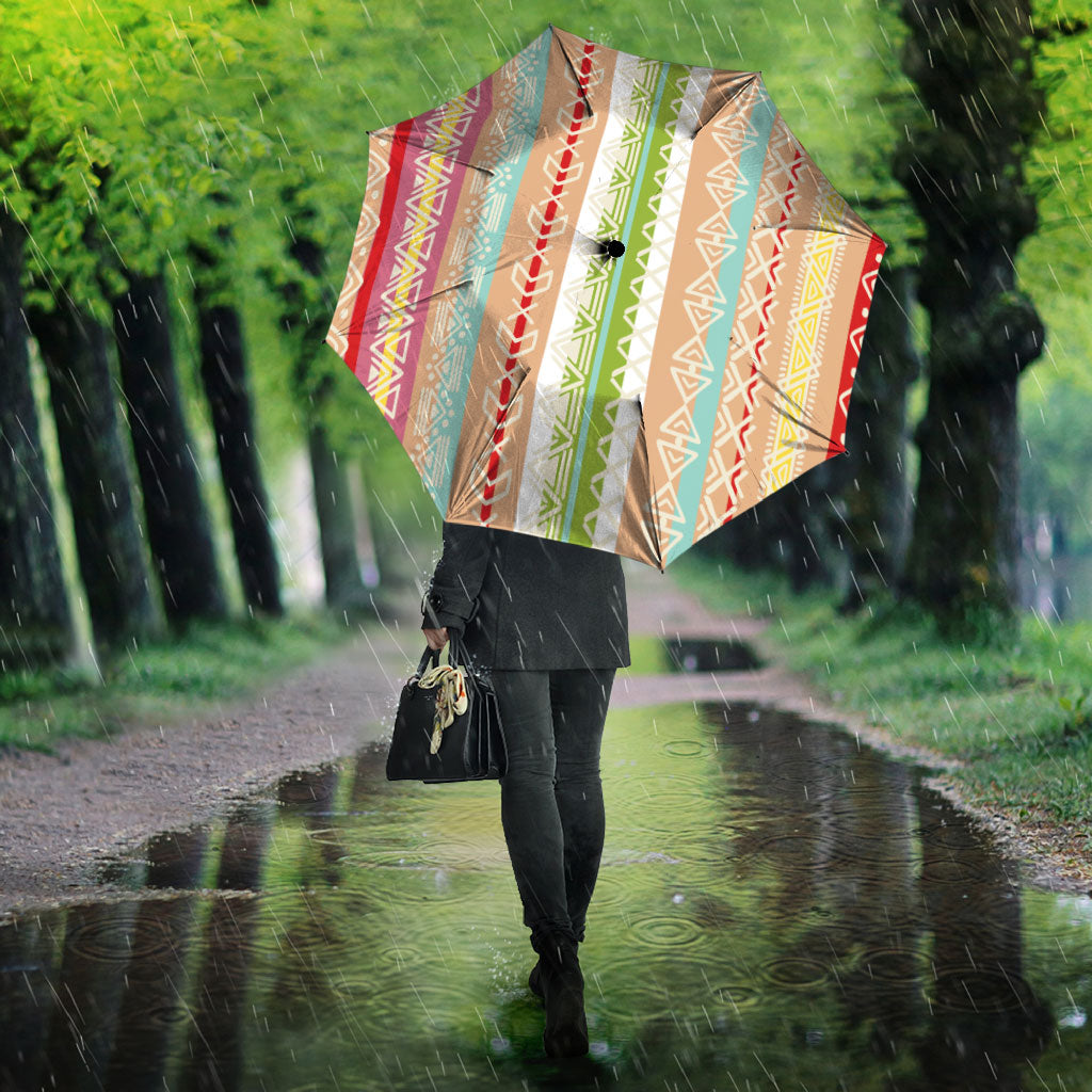 Nigerian Aso Oke African Ethnic Stripes Umbrella