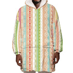 Nigerian Aso Oke African Ethnic Stripes Wearable Blanket Hoodie