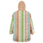 Nigerian Aso Oke African Ethnic Stripes Wearable Blanket Hoodie
