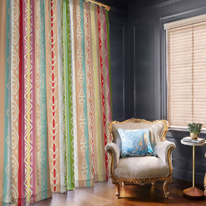 Nigerian Aso Oke African Ethnic Stripes Window Curtain