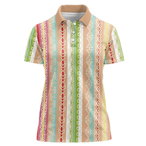 Nigerian Aso Oke African Ethnic Stripes Women Polo Shirt