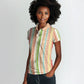 Nigerian Aso Oke African Ethnic Stripes Women Polo Shirt