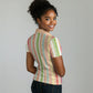 Nigerian Aso Oke African Ethnic Stripes Women Polo Shirt