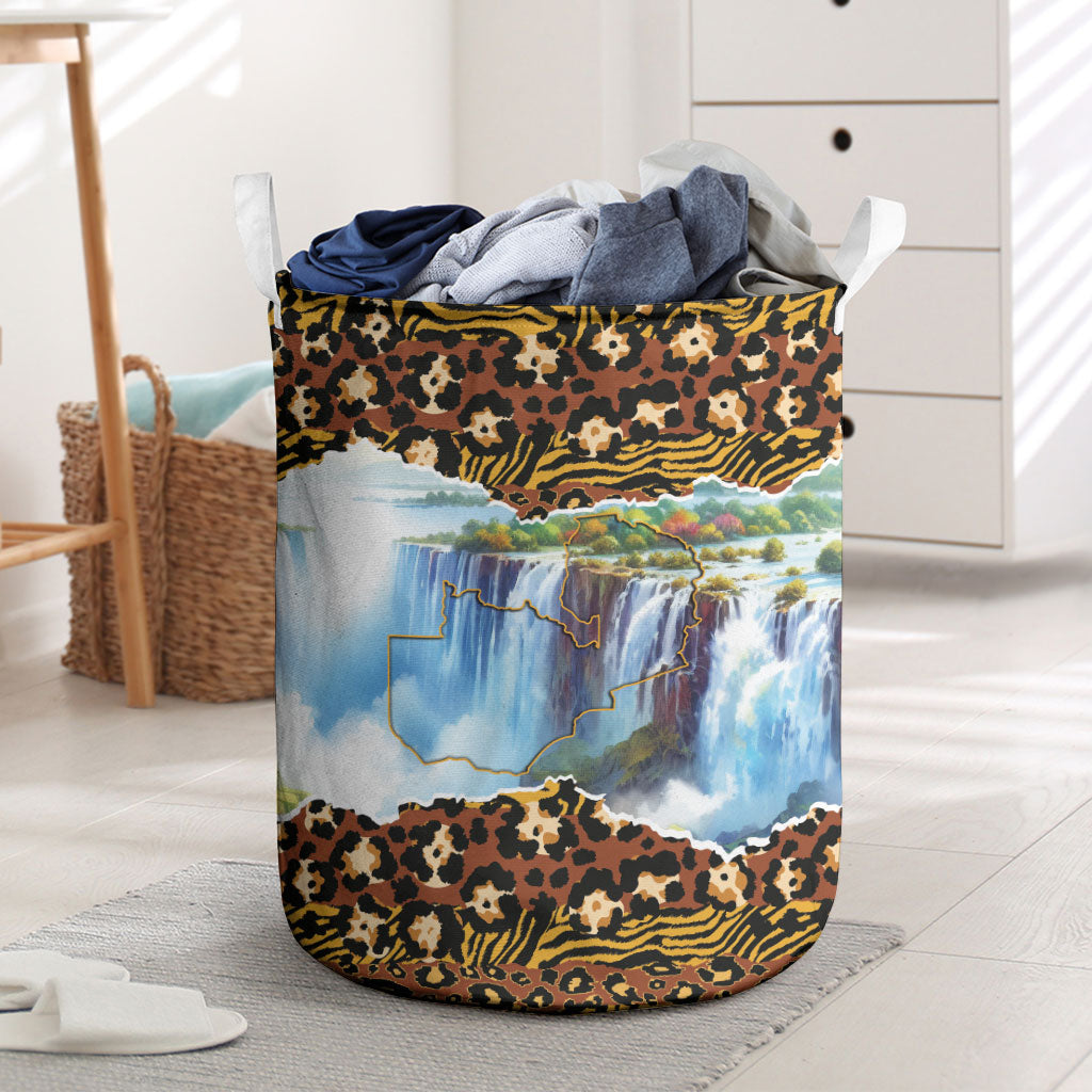 Zambian Heritage Independence 1964 Laundry Basket Traditional African Seamless Pattern