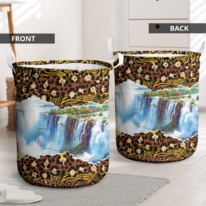 Zambian Heritage Independence 1964 Laundry Basket Traditional African Seamless Pattern