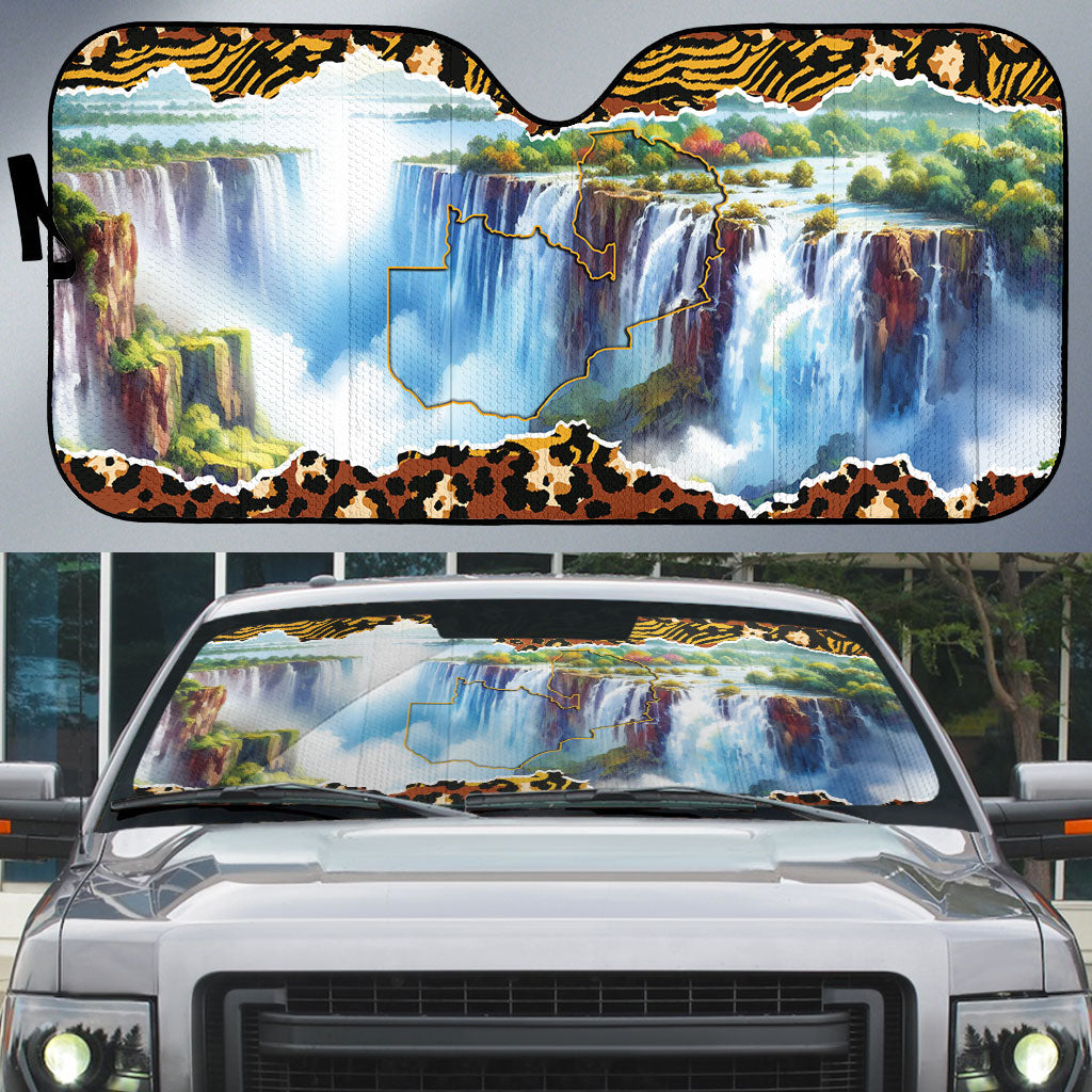 Zambian Heritage Independence 1964 Auto Sun Shade Traditional African Seamless Pattern