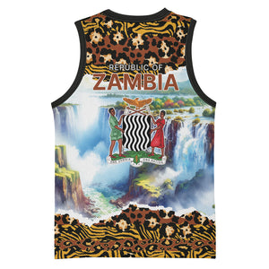Zambian Heritage Independence 1964 Basketball Jersey Traditional African Seamless Pattern