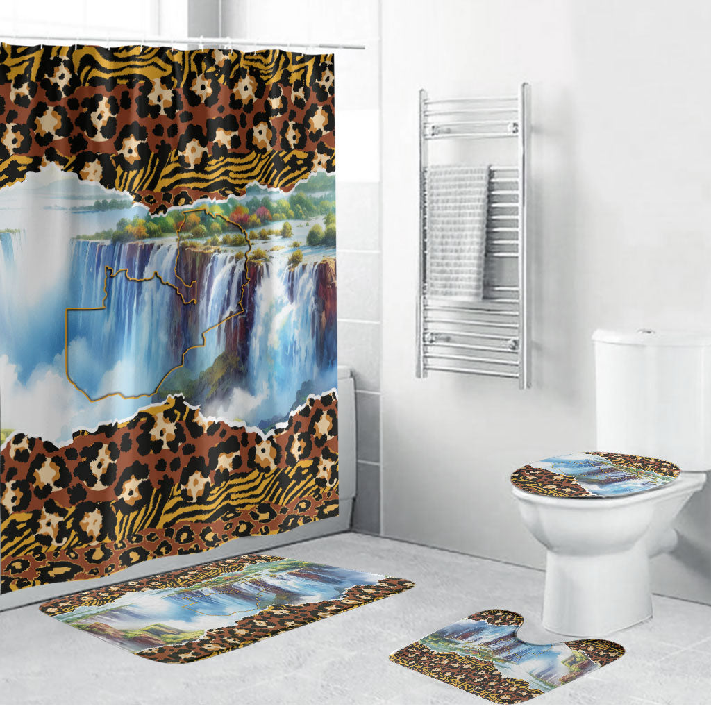 Zambian Heritage Independence 1964 Bathroom Set Traditional African Seamless Pattern