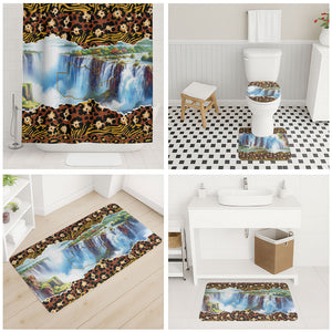 Zambian Heritage Independence 1964 Bathroom Set Traditional African Seamless Pattern