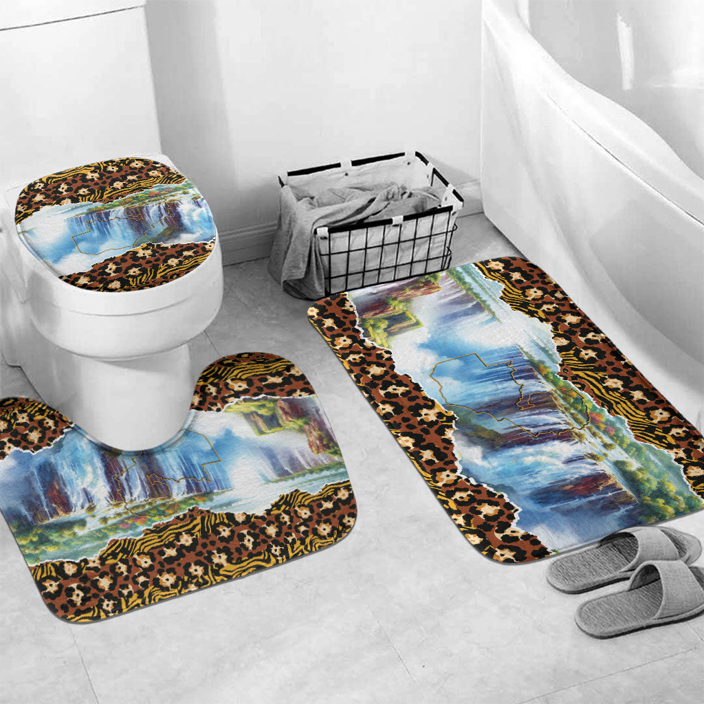 Zambian Heritage Independence 1964 Bathroom Set Traditional African Seamless Pattern