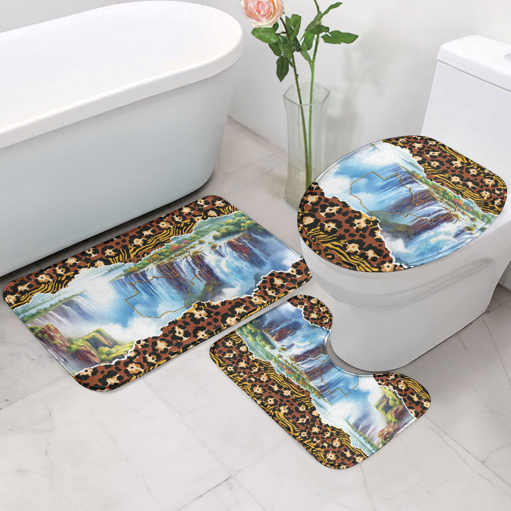 Zambian Heritage Independence 1964 Bathroom Set Traditional African Seamless Pattern