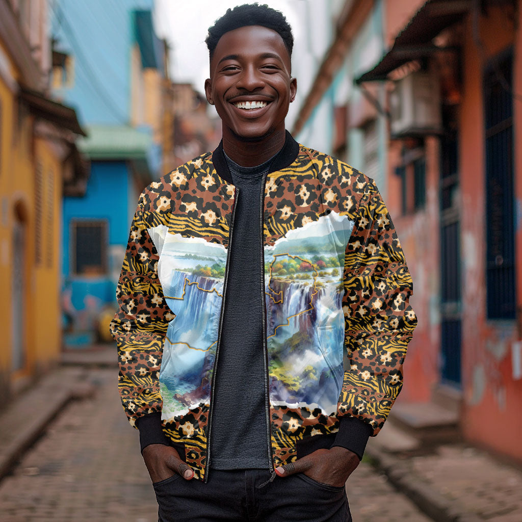 Zambian Heritage Independence 1964 Bomber Jacket Traditional African Seamless Pattern