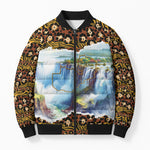 Zambian Heritage Independence 1964 Bomber Puffer Jacket Traditional African Seamless Pattern