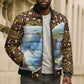 Zambian Heritage Independence 1964 Bomber Puffer Jacket Traditional African Seamless Pattern
