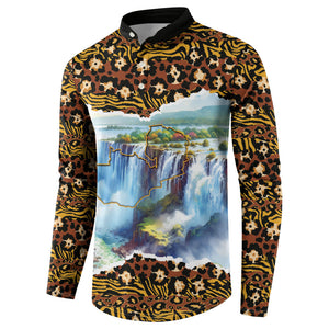 Zambian Heritage Independence 1964 Button Sweatshirt Traditional African Seamless Pattern