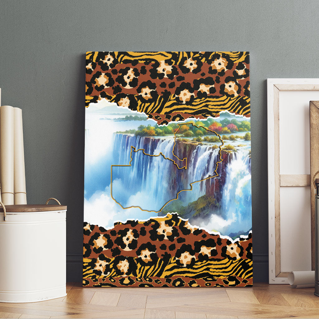 Zambian Heritage Independence 1964 Canvas Wall Art Traditional African Seamless Pattern