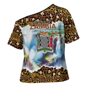 Zambian Heritage Independence 1964 Cross Shoulder Shirt Traditional African Seamless Pattern