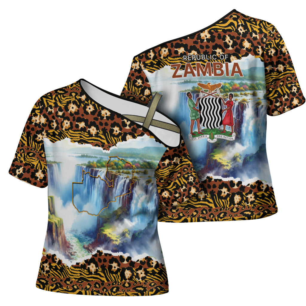 Zambian Heritage Independence 1964 Cross Shoulder Shirt Traditional African Seamless Pattern
