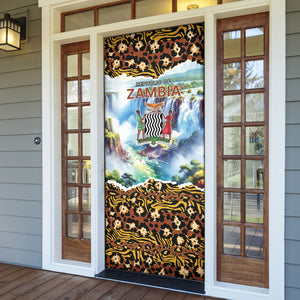 Zambian Heritage Independence 1964 Door Cover Traditional African Seamless Pattern
