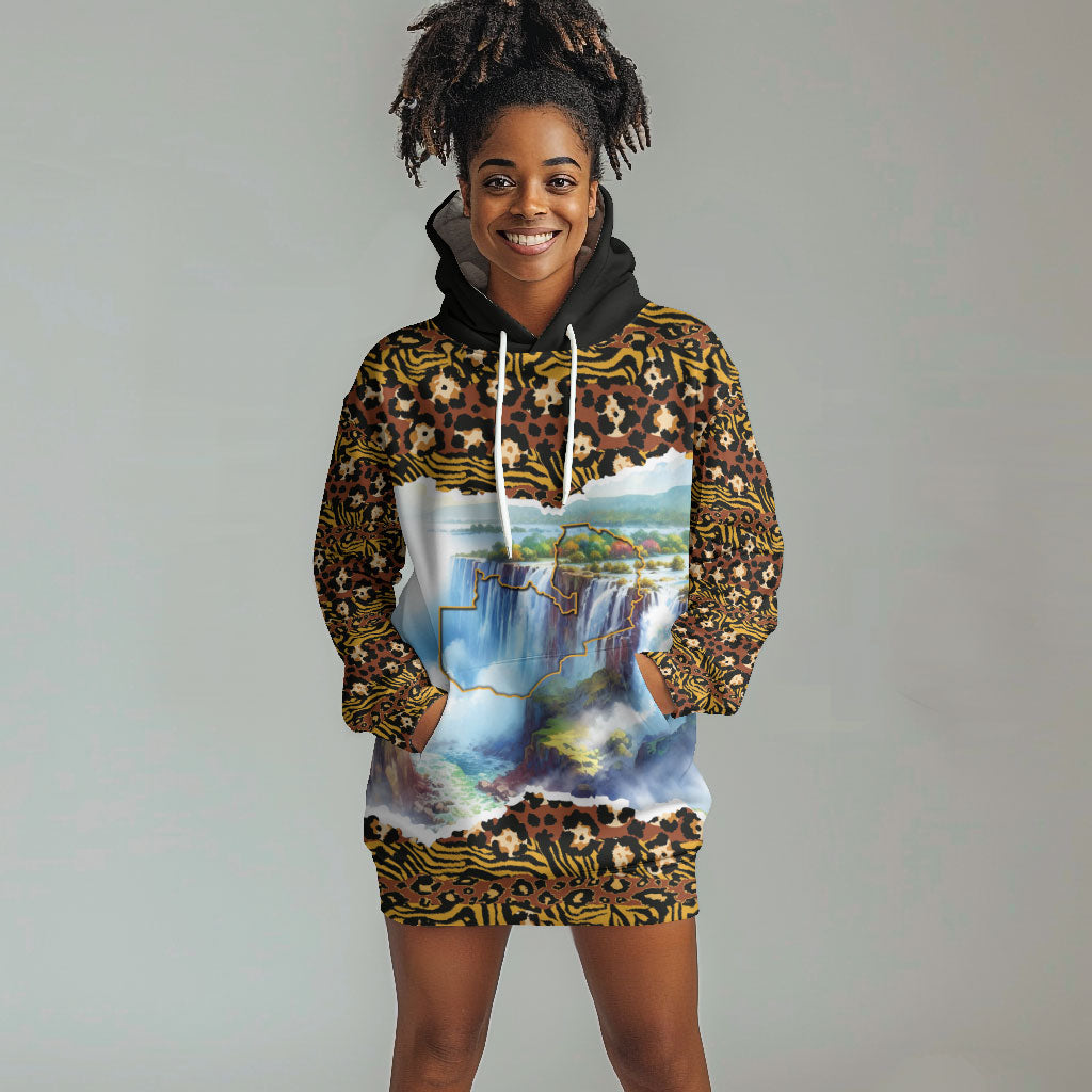 Zambian Heritage Independence 1964 Hoodie Dress Traditional African Seamless Pattern