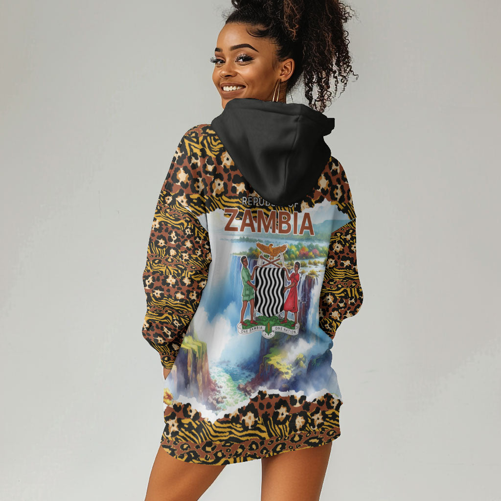 Zambian Heritage Independence 1964 Hoodie Dress Traditional African Seamless Pattern