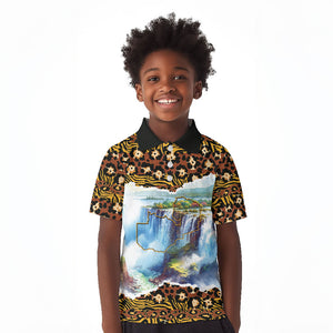 Zambian Heritage Independence 1964 Kid Polo Shirt Traditional African Seamless Pattern