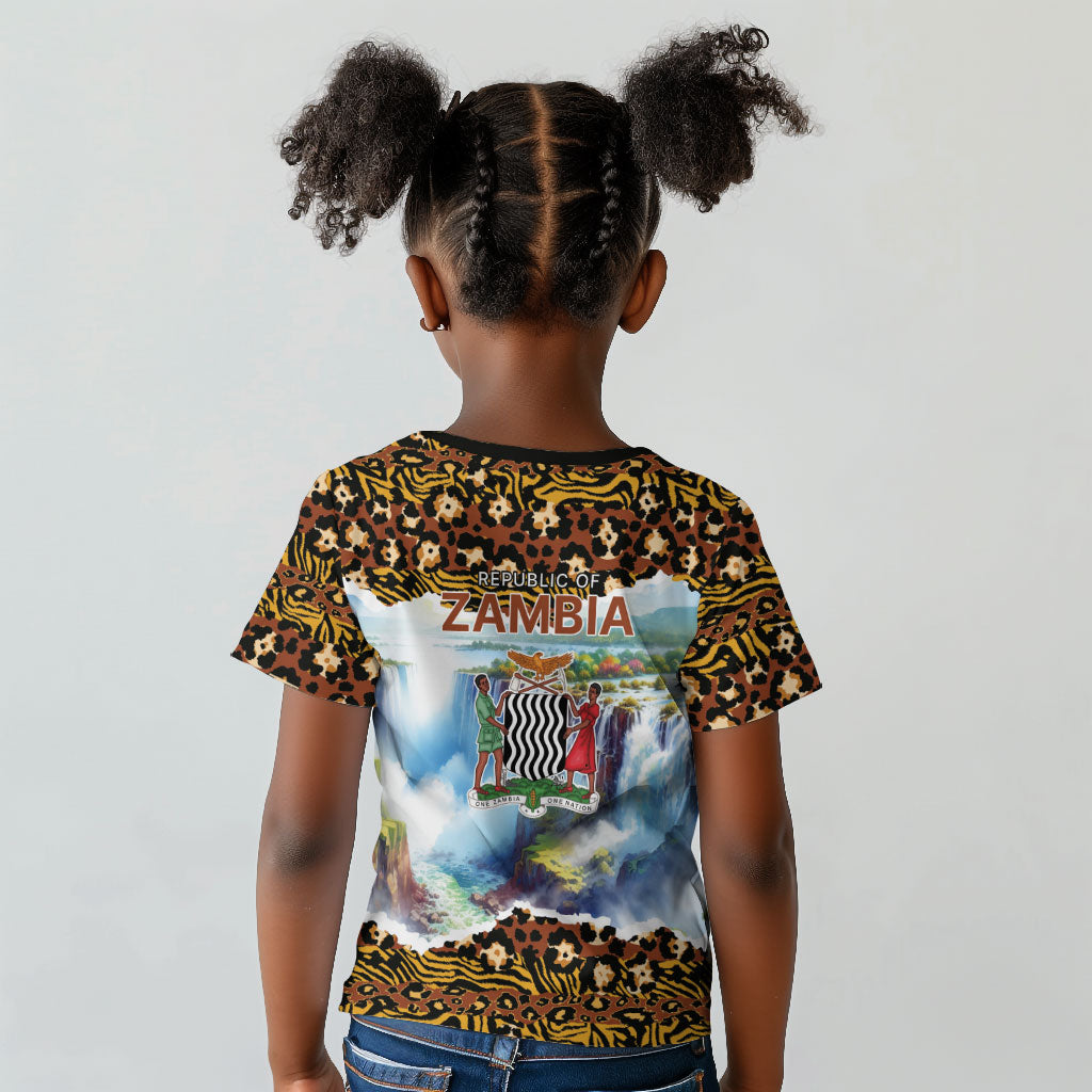 Zambian Heritage Independence 1964 Kid T shirt Traditional African Seamless Pattern