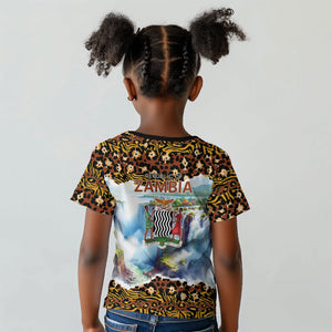 Zambian Heritage Independence 1964 Kid T shirt Traditional African Seamless Pattern