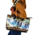 Zambian Heritage Independence 1964 Leather Tote Bag Traditional African Seamless Pattern