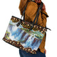Zambian Heritage Independence 1964 Leather Tote Bag Traditional African Seamless Pattern