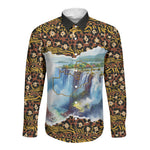 Zambian Heritage Independence 1964 Long Sleeve Button Shirt Traditional African Seamless Pattern