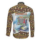 Zambian Heritage Independence 1964 Long Sleeve Button Shirt Traditional African Seamless Pattern