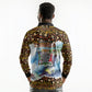 Zambian Heritage Independence 1964 Long Sleeve Polo Shirt Traditional African Seamless Pattern